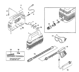 Attachments, Covers, Switches (10/95) Diagram and Parts List for 9737-0  Briggs and Stratton Pressure Washer